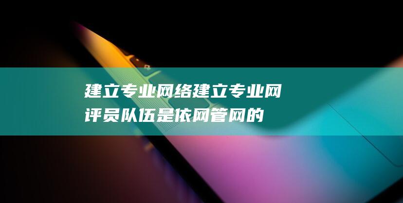 建立专业网络建立专业网评员队伍是依网管网的