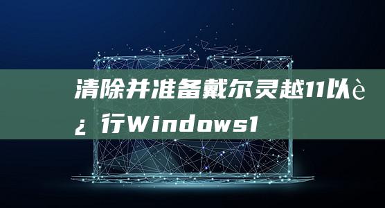 清除并准备戴尔灵越 11 以进行 Windows 10 安装 (准备清理)