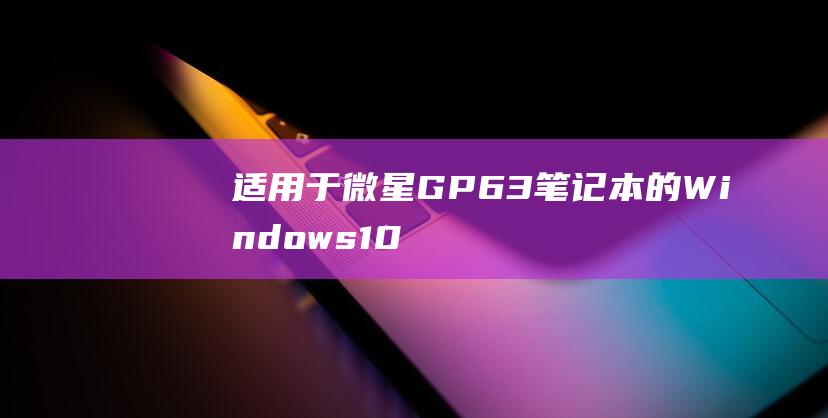 适用于微星 GP63 笔记本的 Windows 10 安装说明：分步教程 (适用于微星ge72的屏幕型号有哪些)