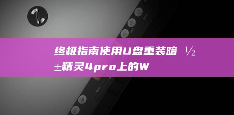 终极指南：使用U盘重装暗影精灵4pro上的Win8系统 (终极指南细说蚂蚁)