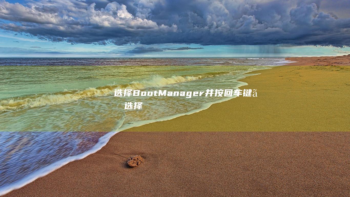 选择Boot Manager并按回车键。(选择boot manager进入)