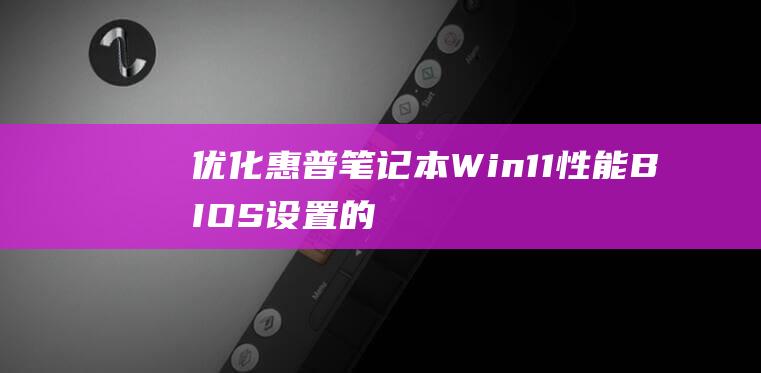 优化惠普笔记本 Win11 性能：BIOS 设置的深入分析 (优化惠普笔记本的软件)