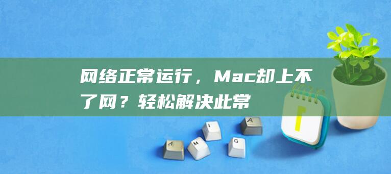 网络正常运行，Mac 却上不了网？轻松解决此常见问题 (网络正常运行率要求医疗机构至少)